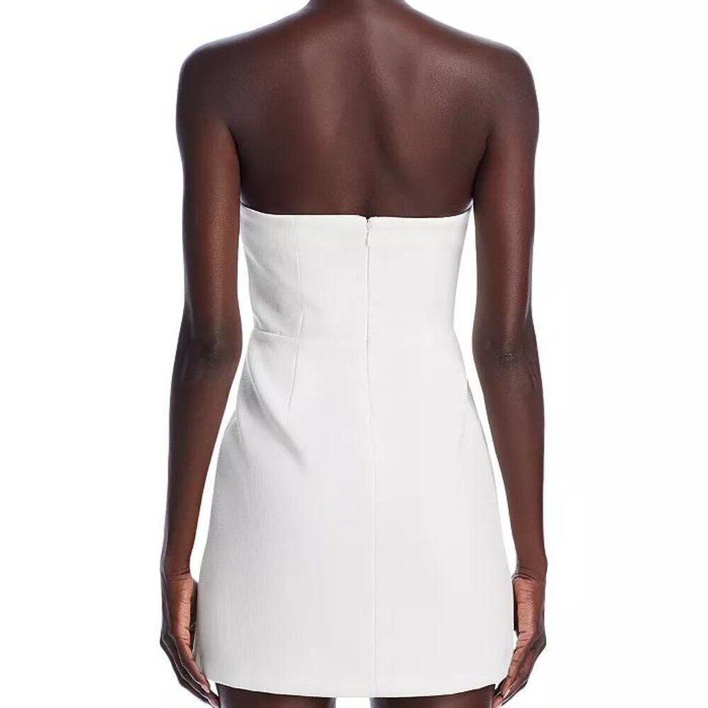 Lucy Paris White Strapless Mini Dress w/ Black Bow NWT Size M Bachelorette Party - Picture 12 of 12